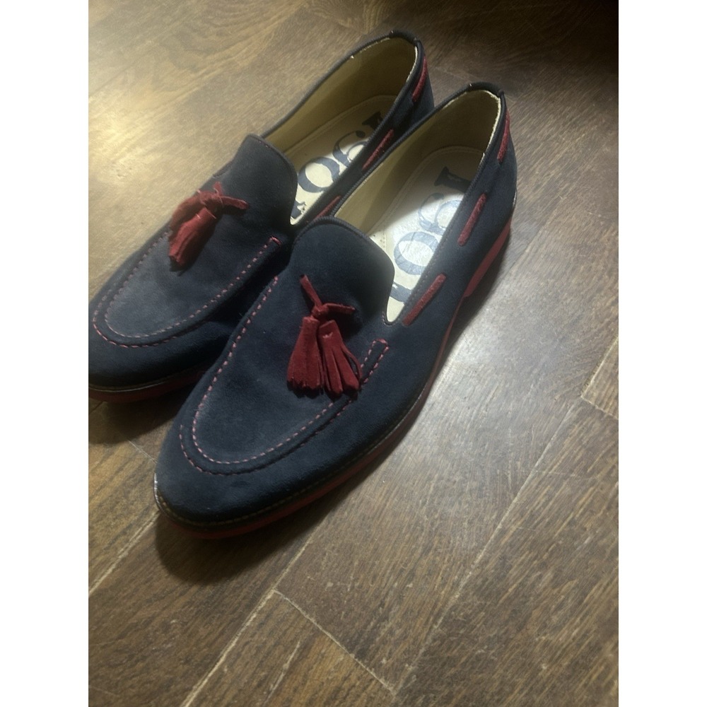 Vintage 1901 Nordstorm NavySuede Slippers With RedTassels Size 11M